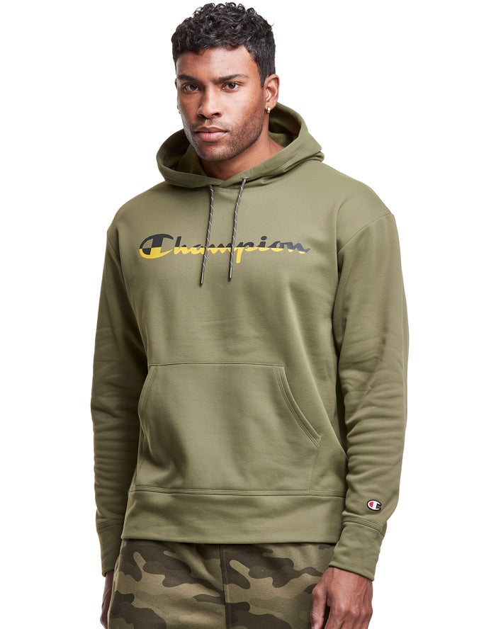 Sudadera Con Capucha Champion Hombre - Game Day Script Logo ( Verde Oliva ) 3854167-GI